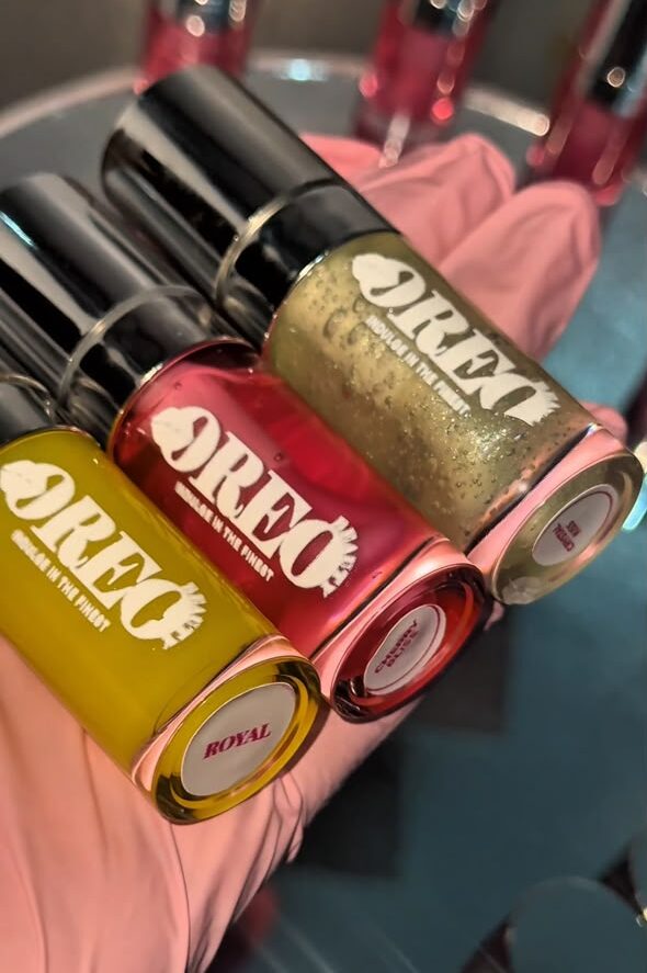 Tinted Lip Oil in Royal, Cherry Bliss and Crystal Kiss by Oreo Beauty